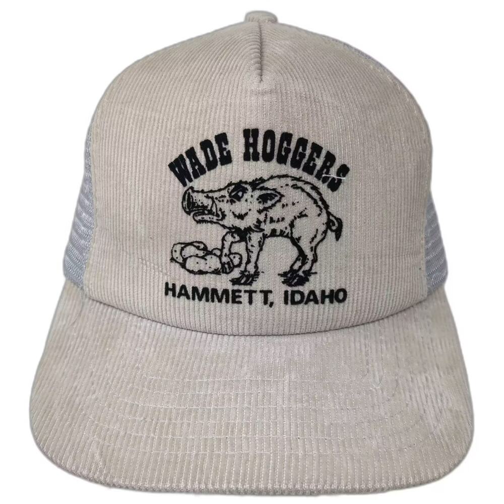 Sportcap Trucker Hat Beige Gray OS Snapback Wade Hoggers Hammett Idaho Corduroy